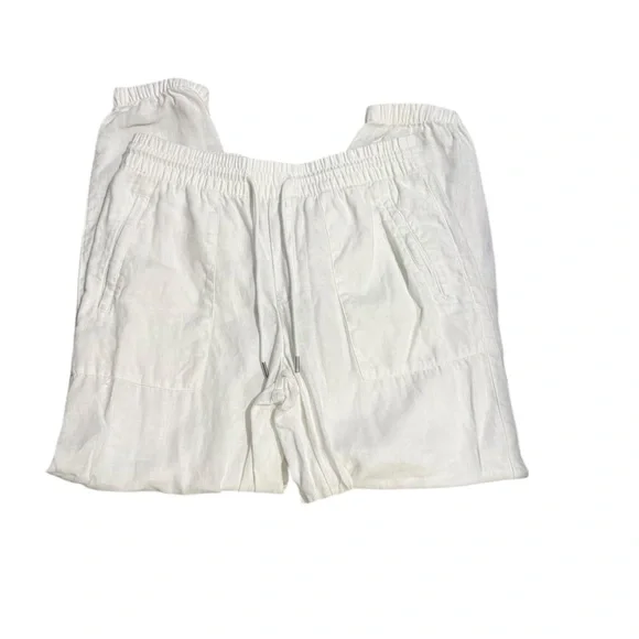 Athleta Cabo Linen White Jogger Pants size 8 - Picture 6 of 7